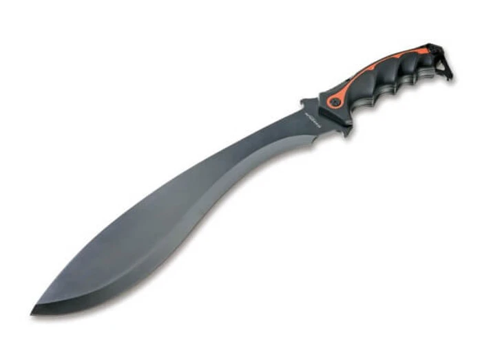 Boker CSB Kukri Machete Black/Orange Rubber Handle 420 Plain Black Blade 02RY690