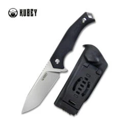 Kubey Swordfish Fixed Blade Knife Black G10 Handle D2 Plain Edge Beadblast Finish 184D