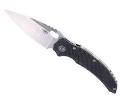 Bestech Exploit Folding Knife Grey Titanium/Carbon Fiber Handle S35VN Plain Edge Satin Finish BT2005E