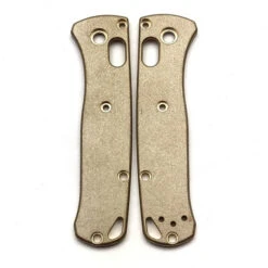 Flytanium Antique Stonewash Brass Scales For Benchmade Mini Bugout Knife