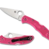 Spyderco Delica Folding Knife FRN Pink Handle S30V Drop Point Plain Edge C11FPPNS30V