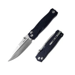 Real Steel Muninn Folding Knife Black G10 Handle VG-10 Plain Edge Satin Finish RS7751BS