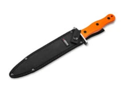 Boker HL Boar Dagger Fixed Blade Knife Orange TPR Handle 440C Plain Edge 02RY807 -Best Knifes Store 807B 2 97551.1694190928