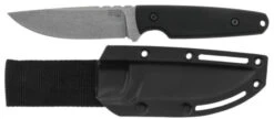 Zapas Fixed Blade Knife Black G10 Handle Carbon Steel Plain Edge Stonewash Finish HAN-ST-G10-BL