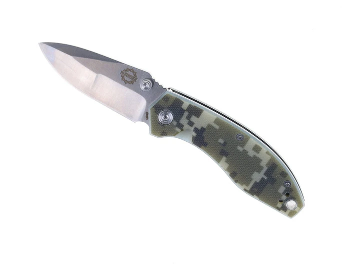 Burnside DMOS Folding Knife Camo G10 Handle D2 Spear Point Plain Edge DMS04CMO