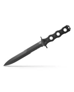 Benchmade SOCP Fixed Blade Knife Black G10 Handle Partially Serrated Black Blade 185SBK