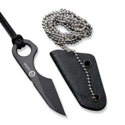 (Dropping 10-16) Civivi Gramis Folding Fixed Blade Knife Black Handle 14C28N Sheepsfoot Plain Black Blade C23004-1 -Best Knifes Store C23004 1 Gramis 7 00753.1692634490