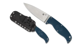 Spyderco Enuff Fixed Blade Knife Blue FRN Handle K390 Plain Edge FB31PBL2K390