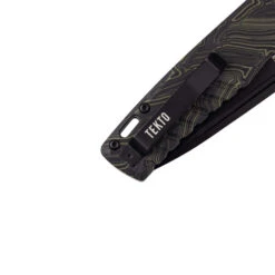 Tekto F3 Charlie Button Lock Folding Knife Green/Black Gmascus Handle D2 Drop Point Plain Black Blade -Best Knifes Store GIM 8 27749.1686842129