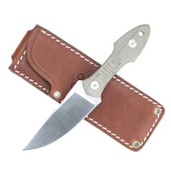 Giant Mouse Knives GMF3 Fixed Blade Knife Green Canvas Micarta Handle N690 Plain Edge Satin Finish