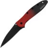 Kershaw Leek Linerlock Folding Knife Red/Black Aluminum Handle MagnaCut Plain Black Blade 1660GRDBLK -Best Knifes Store KS1660GRDBLK 34536.1688416402