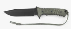 Chris Reeve Pacific Fixed Blade Knife Black Canvas Micarta Handle 4V Clip Point Plain Black Blade PAC-1000