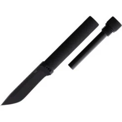 Panacea X Firefly Fixed Blade Neck Knife Fowler Grind Black Handle Plain Edge Black Blade -Best Knifes Store PNX001 add 01 72686.1685726722