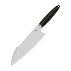 QSP Harpoon Chef Fixed Blade Knife Ebony Wood Handle 14C28N Plain Edge KK-001A