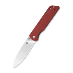 QSP Outdoor Parrot V2 Knife Red Micarta Handle D2 Plain Satin Ball Bearings QS102-E