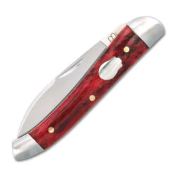 Rosecraft French Broad Jack Folding Knife Red Apple Bone Handle D2 Wharncliffe Plain Edge Satin Finish RCT007 -Best Knifes Store RCT007 Front Closed 02112.1695137349