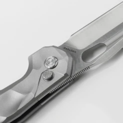 WMK Exclusive Vosteed Thunderbird Button Lock Flipper Pocket Knife Sculpted Gray Aluminum Handle Satin 154CM TB34VTA2H -Best Knifes Store TB34VTA2H Stonewash 154CM Gray Aluminium 5 32337.1692292989
