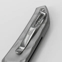 WMK Exclusive Vosteed Thunderbird Button Lock Flipper Pocket Knife Sculpted Gray Aluminum Handle Satin 154CM TB34VTA2H -Best Knifes Store TB34VTA2H Stonewash 154CM Gray Aluminium 7 06805.1692292989