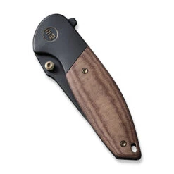 WE Nitro Mini Folding Knife Black Titanium/Brown Linen Micarta Inlay Handle 20CV Drop Point Plain Edge Black Stonewash Finish WE22015-4 -Best Knifes Store WE22015 4 Nitro Mini 4 80425.1669664996