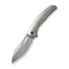 WE Ignio Folding Knife Polished Bead Blast Titanium Handle 20CV Wharnto Plain Edge Silver Bead Blast Finish WE22042B-4