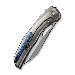 WE Ignio Folding Knife Polished Bead Blast Titanium Handle 20CV Wharnto Plain Edge Silver Bead Blast Finish WE22042B-4 6 WE Ignio Folding Knife Polished Bead Blast Titanium Handle 20CV Wharnto Plain Edge Silver Bead Blast Finish WE22042B-4 -Best Knifes Store WE22042B 4 Ignio 5 79047.1695951785