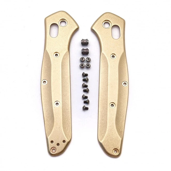 Flytanium Stonewash Brass Handle Kit For Benchmade 940 Osborne Series Knife