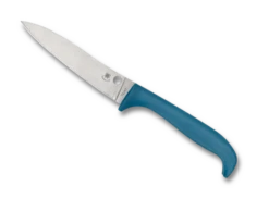 Spyderco Counter Puppy Kitchen Knife Blue Plastic Handle 7Cr17 Plain Edge K20PBL